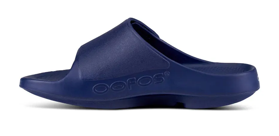 Square Toe OOFOS 1550 OOAH SPORT FLEX SLIDE - NAVY