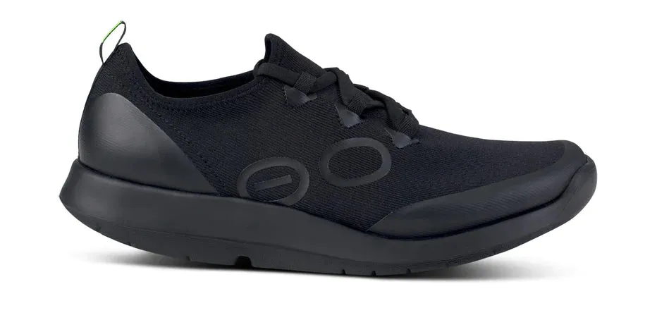 OOFOS MEN'S OOMG SPORT LS LOW SHOE - BLACK Rocker Sole Design Street traction