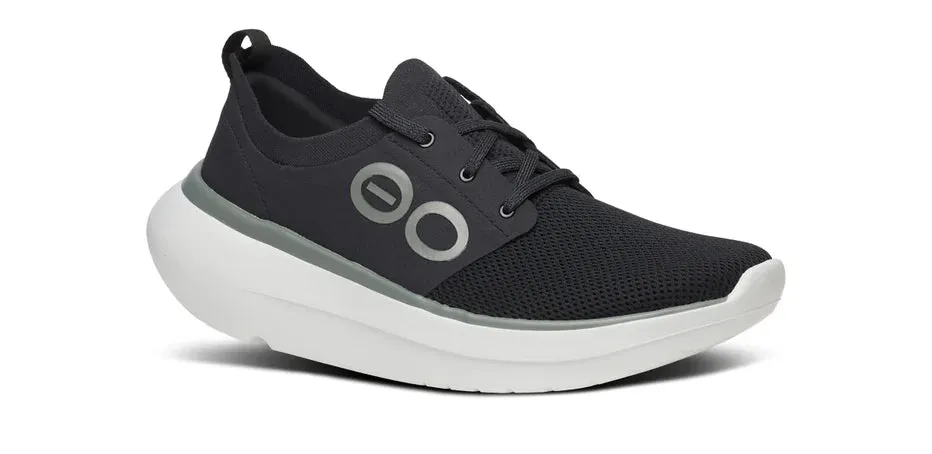 OOFOS OOMY STRIDE MEN'S BLACK/WHITE suede shoes
