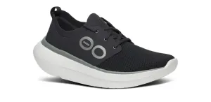 OOFOS OOMY STRIDE MEN'S BLACK/WHITE suede shoes
