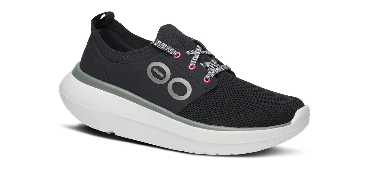 OOFOS WOMENS OOMY STRIDE - WHITE BLACK Arch Support System Stability control