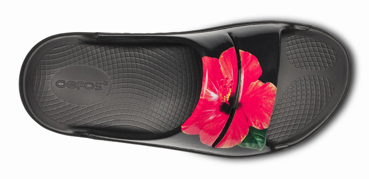 OOFOS OOAHH SLIDE HIBISCUS Comfortable Footwear For Outdoors