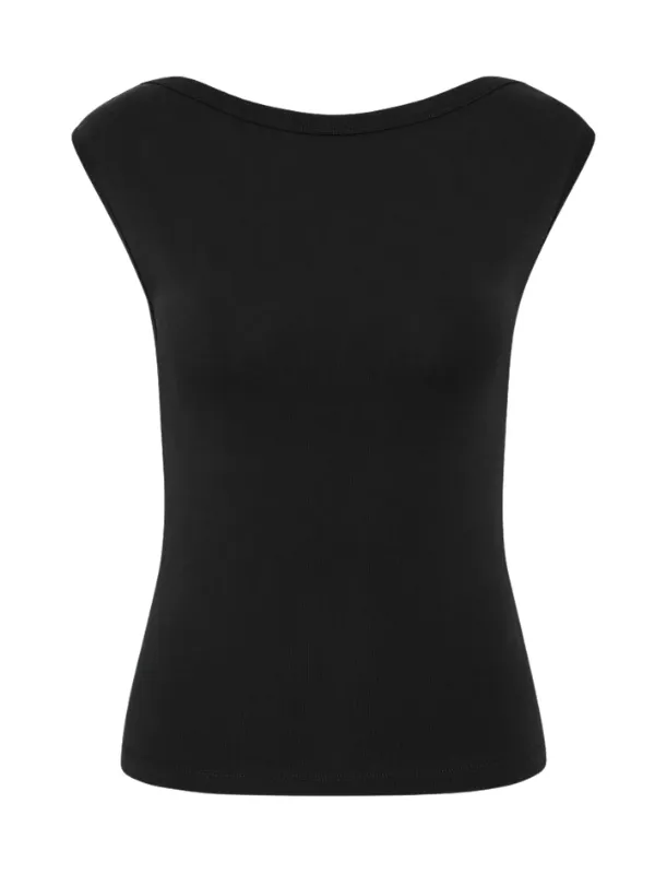 style - focused Organic Cotton Ballerina Top in Jet Black