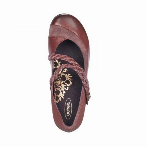Airy Movement Aetrex Ada Braided Mary Jane (Women) - Burgundy