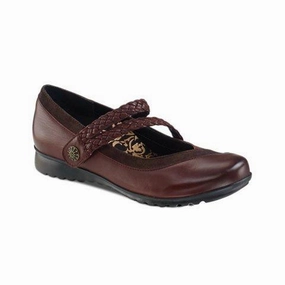 Aetrex Ada Braided Mary Jane (Women) - Burgundy Metallic Finish Cozy Layers