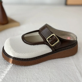 Foot Style Women Casual Summer Mesh Hollow Slip-On Mule Shoes