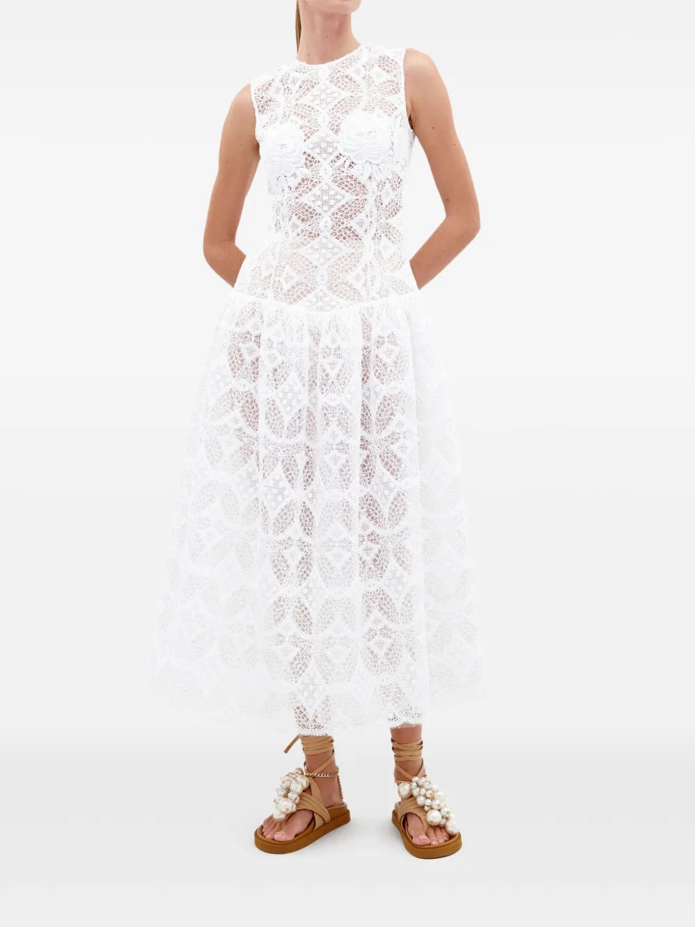 Paola Dress in White LayeredPanels Event Vibe