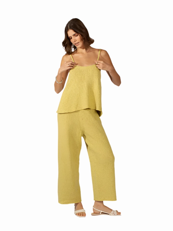Leigh Lounge Pant in Citrus LightweightTextile LayeredNeckline