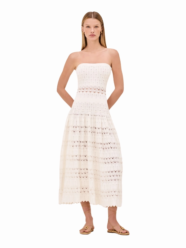 SheerLayeredPanels Zero Core Payge Dress in White