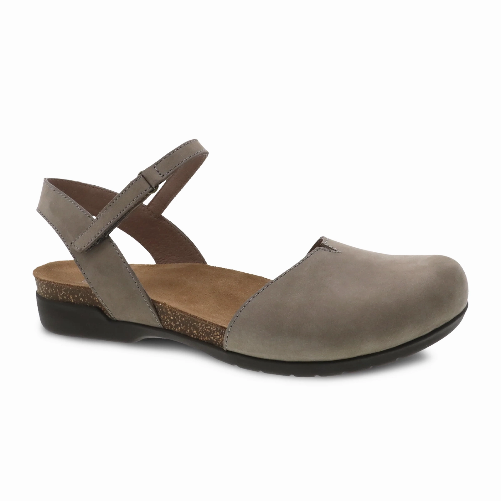 Lace-Trim Dansko Rowan Backstrap Sandal (Women) - Taupe Milled Nubuck