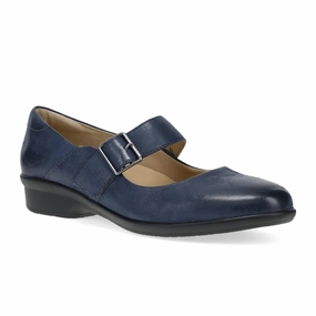 Dansko Collette Mary Jane (Women) - Navy Burnished Nubuck Morning Glow Elegant Waist Design