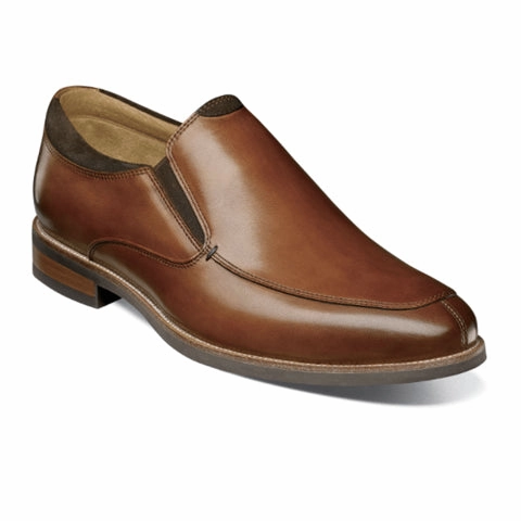 Florsheim Uptown Moc Slip On (Men) - Cognac Leather Linen Chic