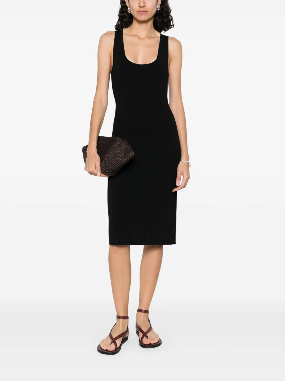 Reflective details Short Tank Dress in Black