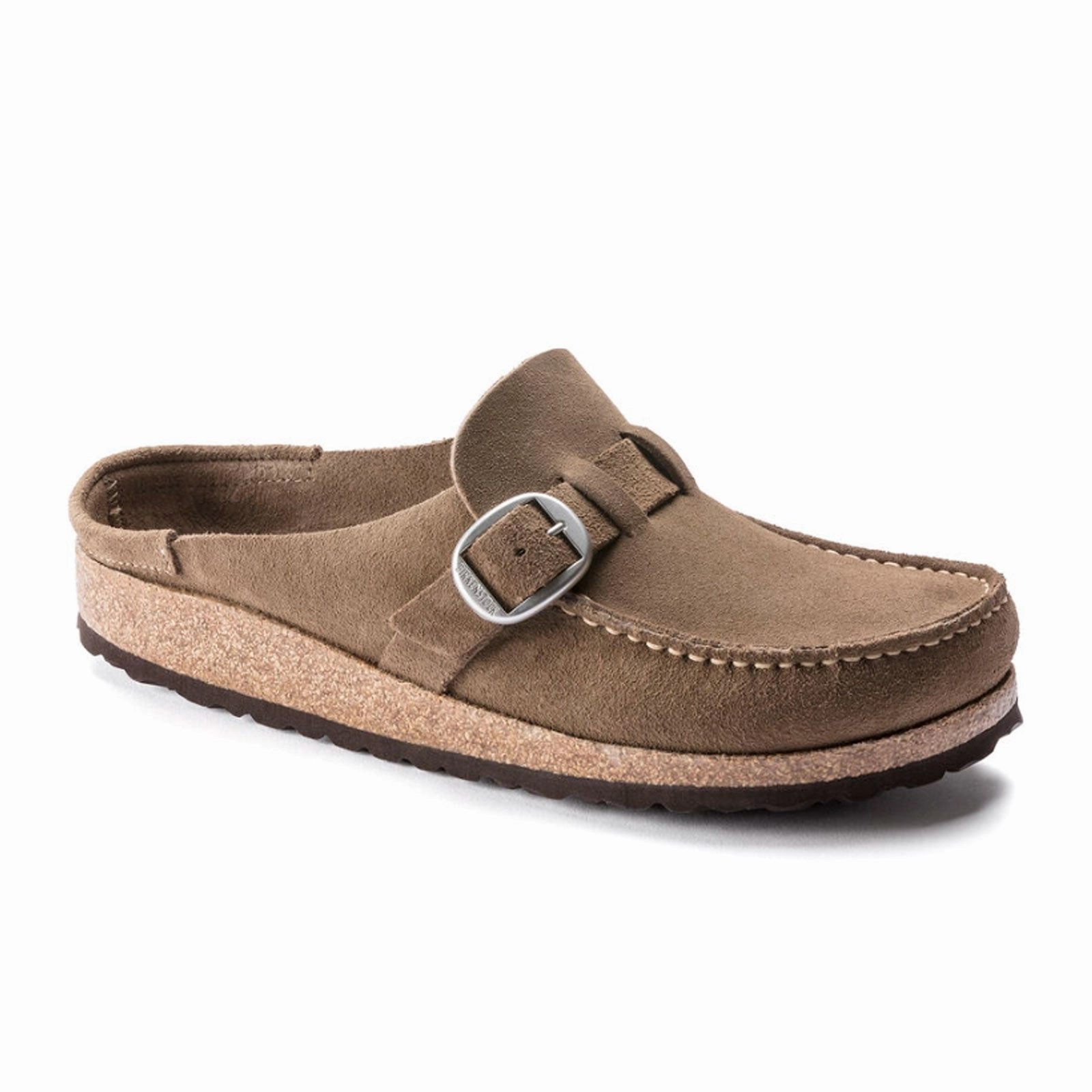 Birkenstock Buckley Clog (Women) - Gray Taupe Suede Influencer-Style All-Day Fit