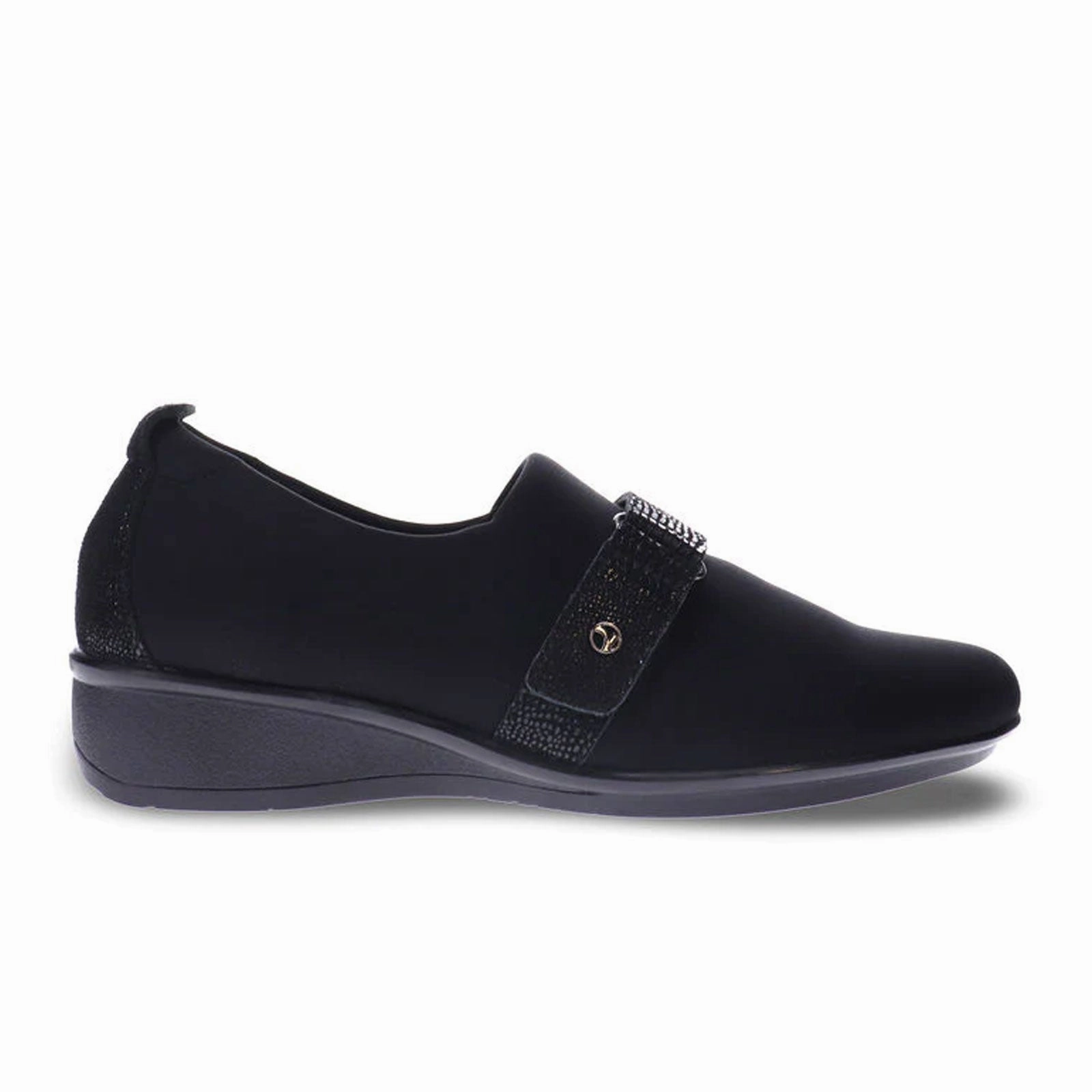 Revere Genoa Stretch Loafer (Women) - Black Flattering Waistband