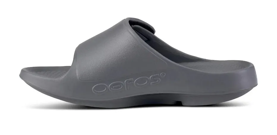 OOFOS 1550 SPORT FLEX SLIDE - SLATE GREY Low Profile Collar afternoon