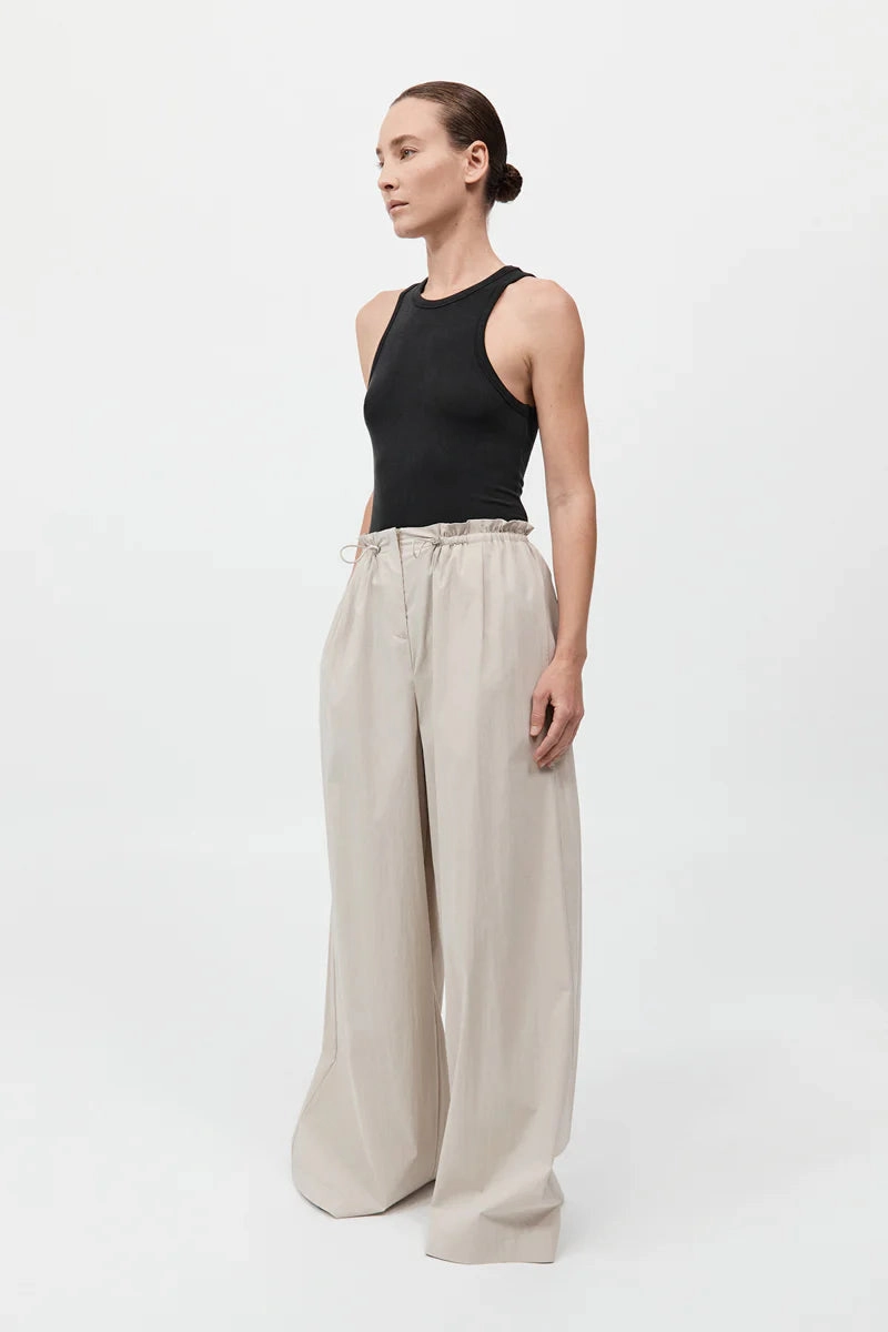 Petit Paperbag Waist Pants in Creme DoubleLayered Fabric