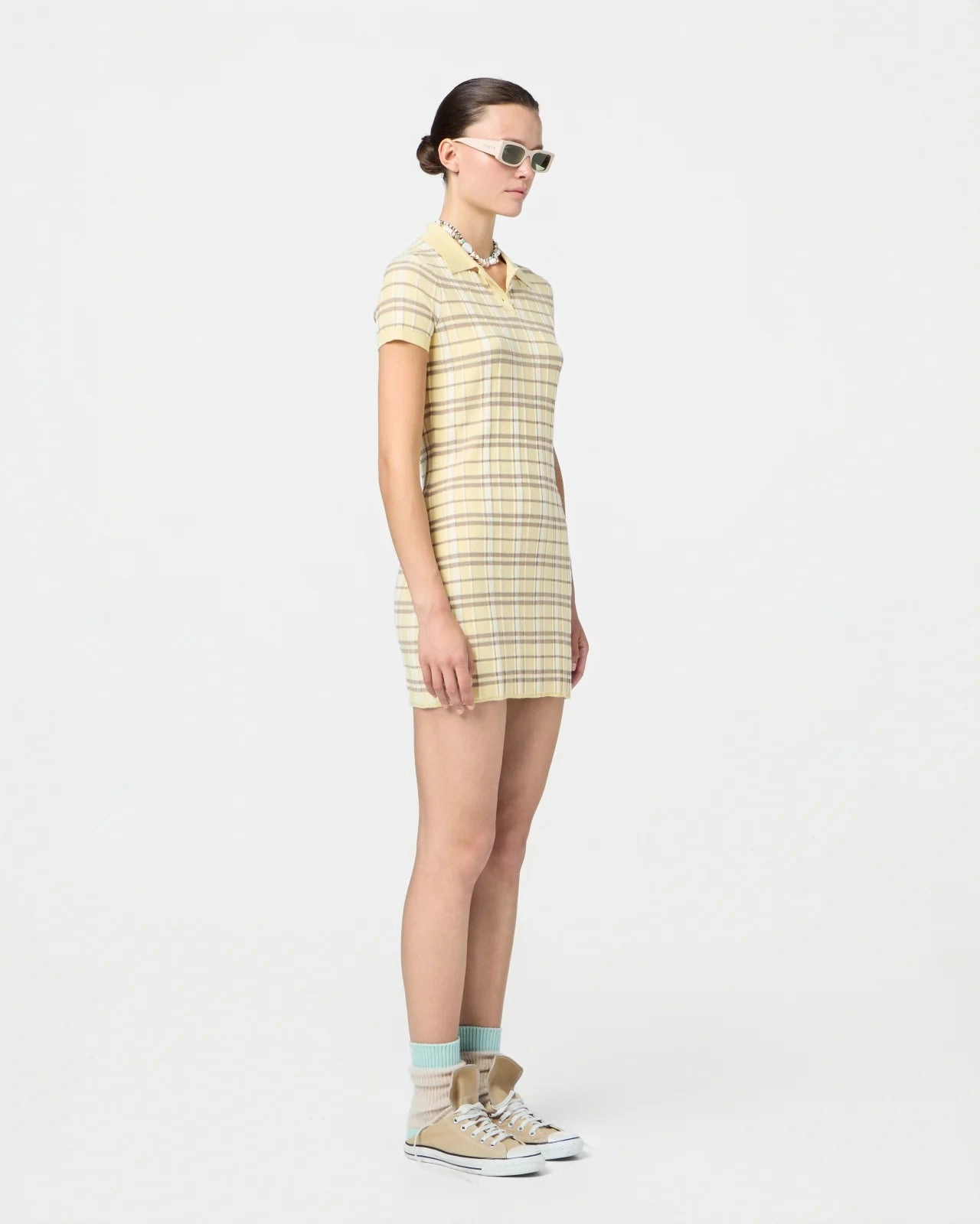 Plaid Polo Dress in Butter Combo OdorControl Treatment