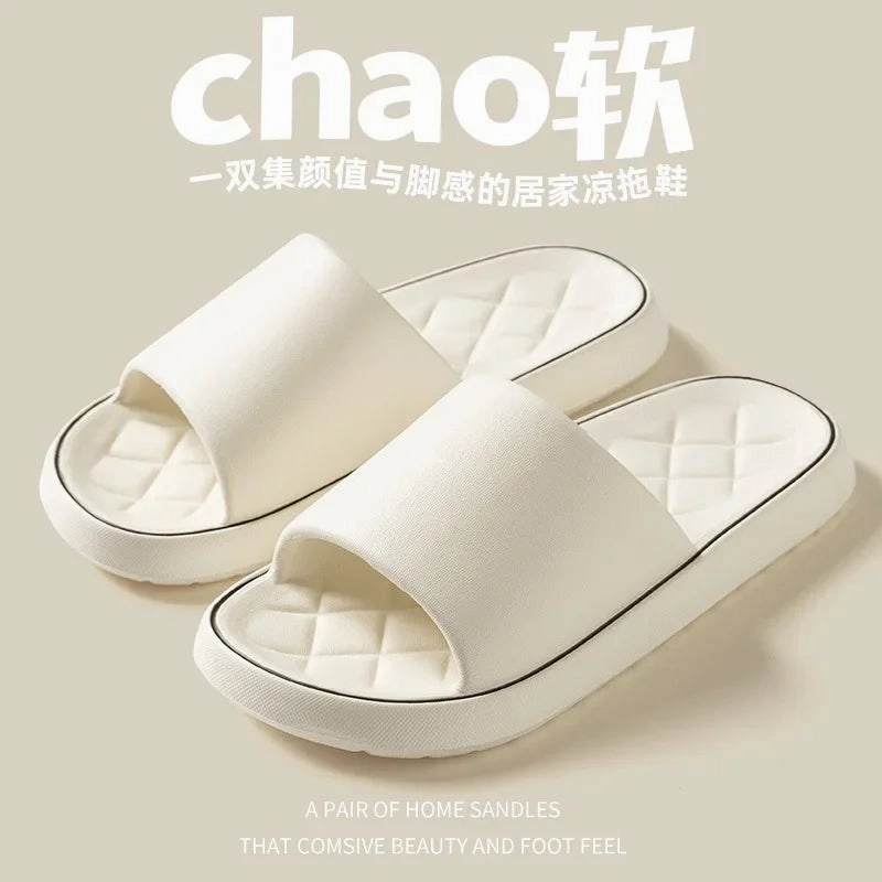 Plus Size 47 48 49 Super Light Soft Men Slippers Simple Couple's Slides EVA Elastic Shoes Colorful Indoor Bathroom Slippers Mid-top