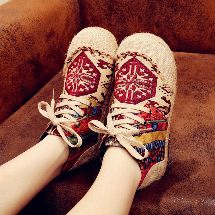 Plus Size Spring Summer Retro Embroidery Short Boots Lightweight Design Impact Resistant Cushion