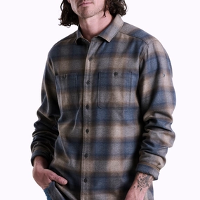 Zen Glow Eco-Friendly Material Kuhl Law Flannel Long Sleeve Shirt (Men) - Midnight Timber
