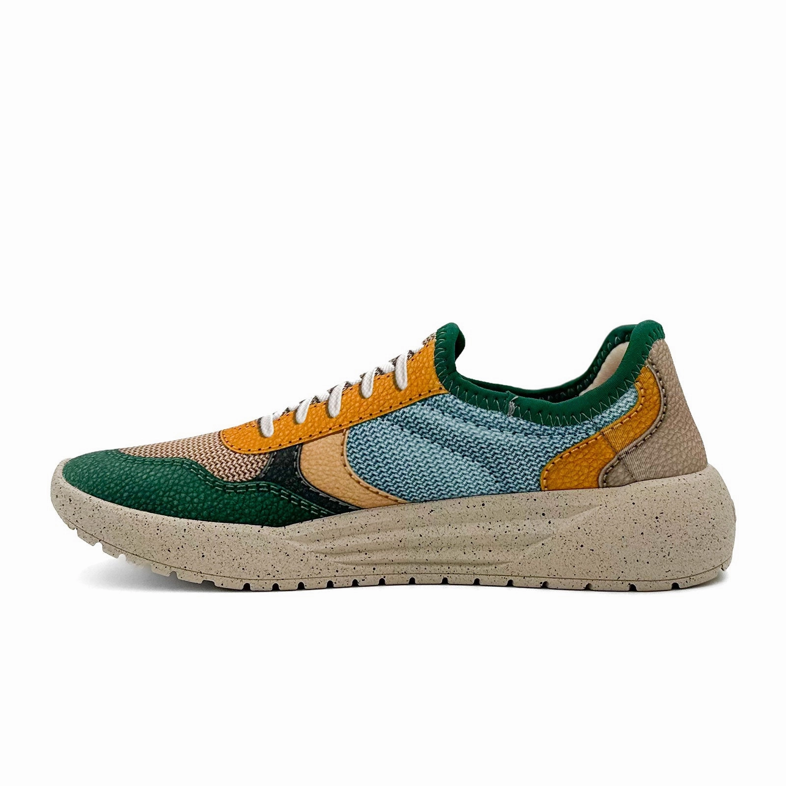Psudo Court Sneaker (Men) - Forest Green/Light Blue Lace-Edge