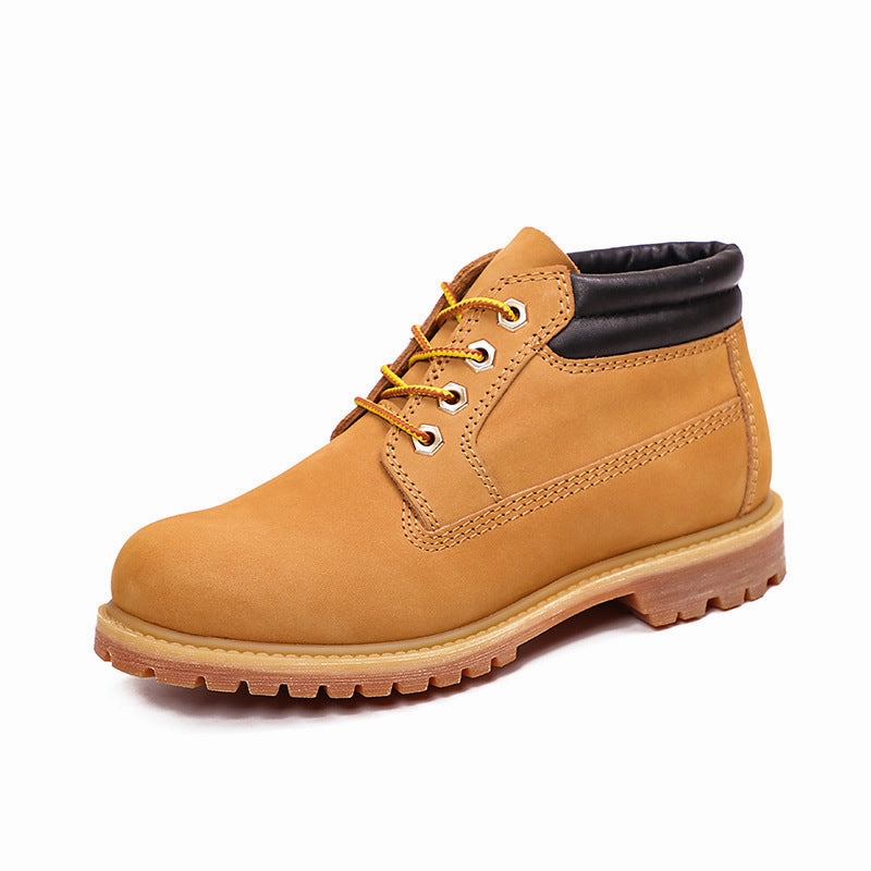 Women Autumn Retro Leather Antiskid Casual Shoes Orange