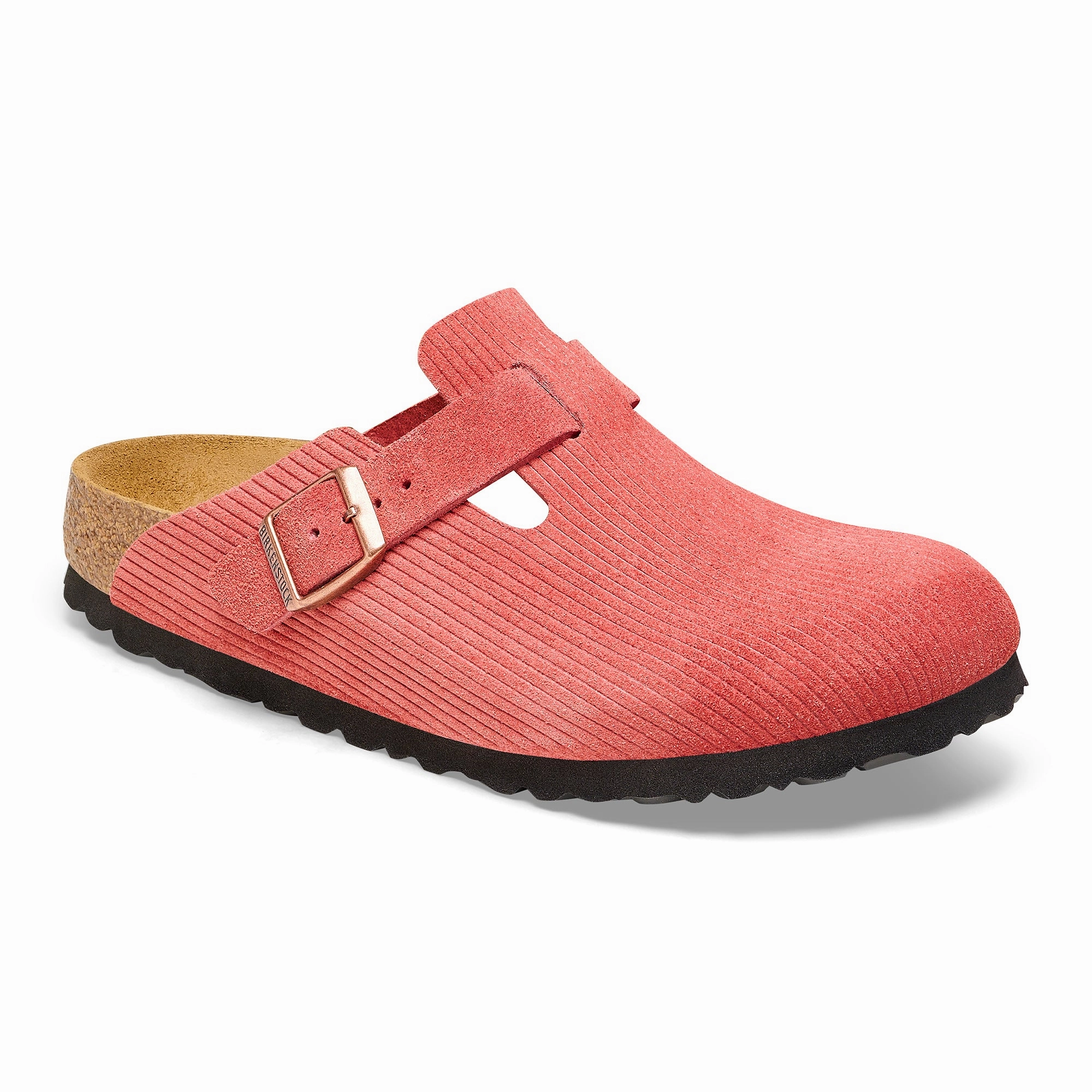 Birkenstock Boston Narrow Clog (Women) - Corduroy Sienna Red Petite Chic Walkable Flow