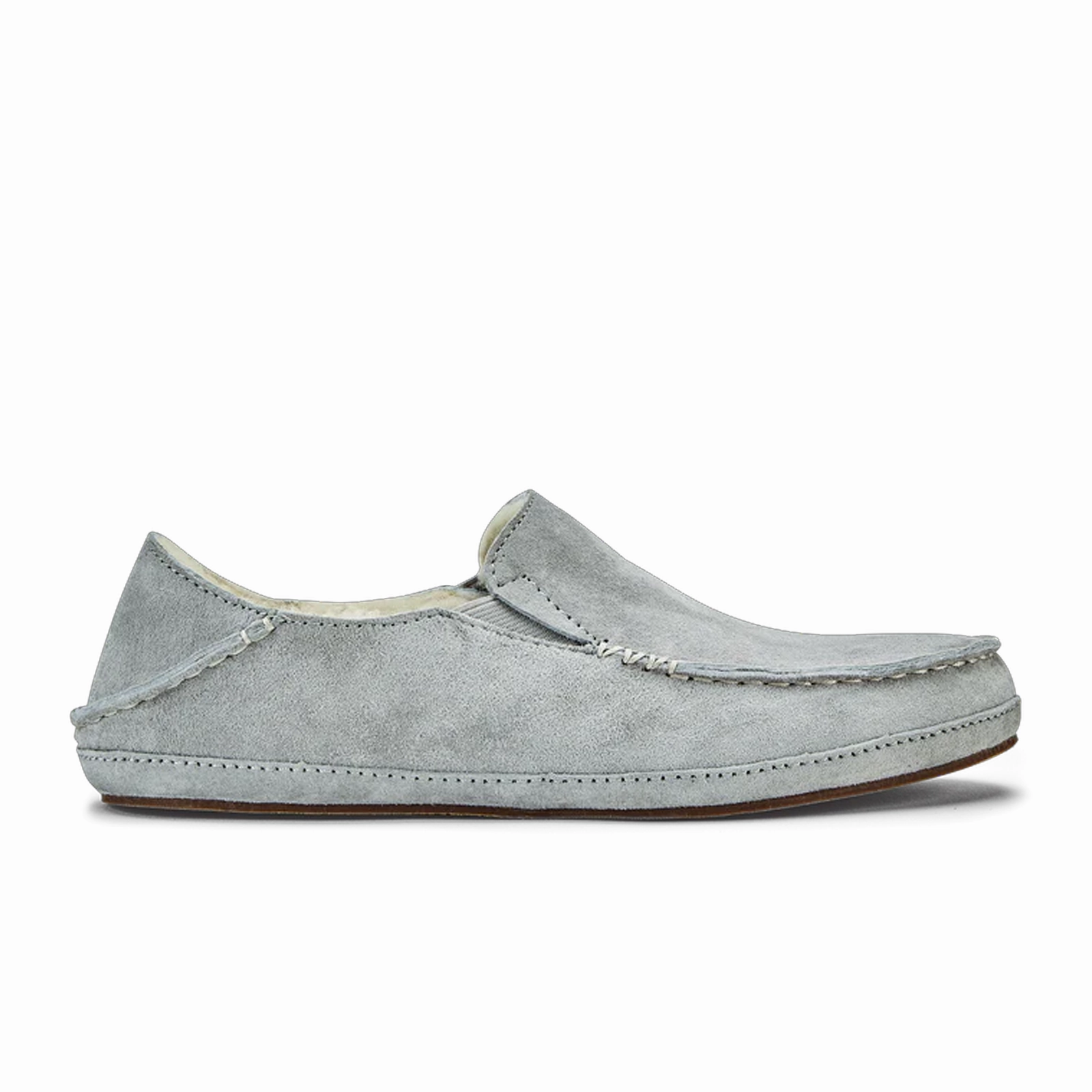 OluKai Nohea Slipper (Women) - Pale Grey/Pale Grey Front-Slit