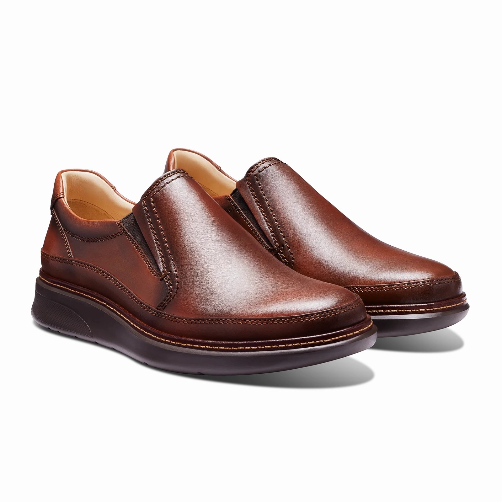 Samuel Hubbard Rafael Slip On (Men) - Cognac Leather Comfy and Elegant All Fit Style