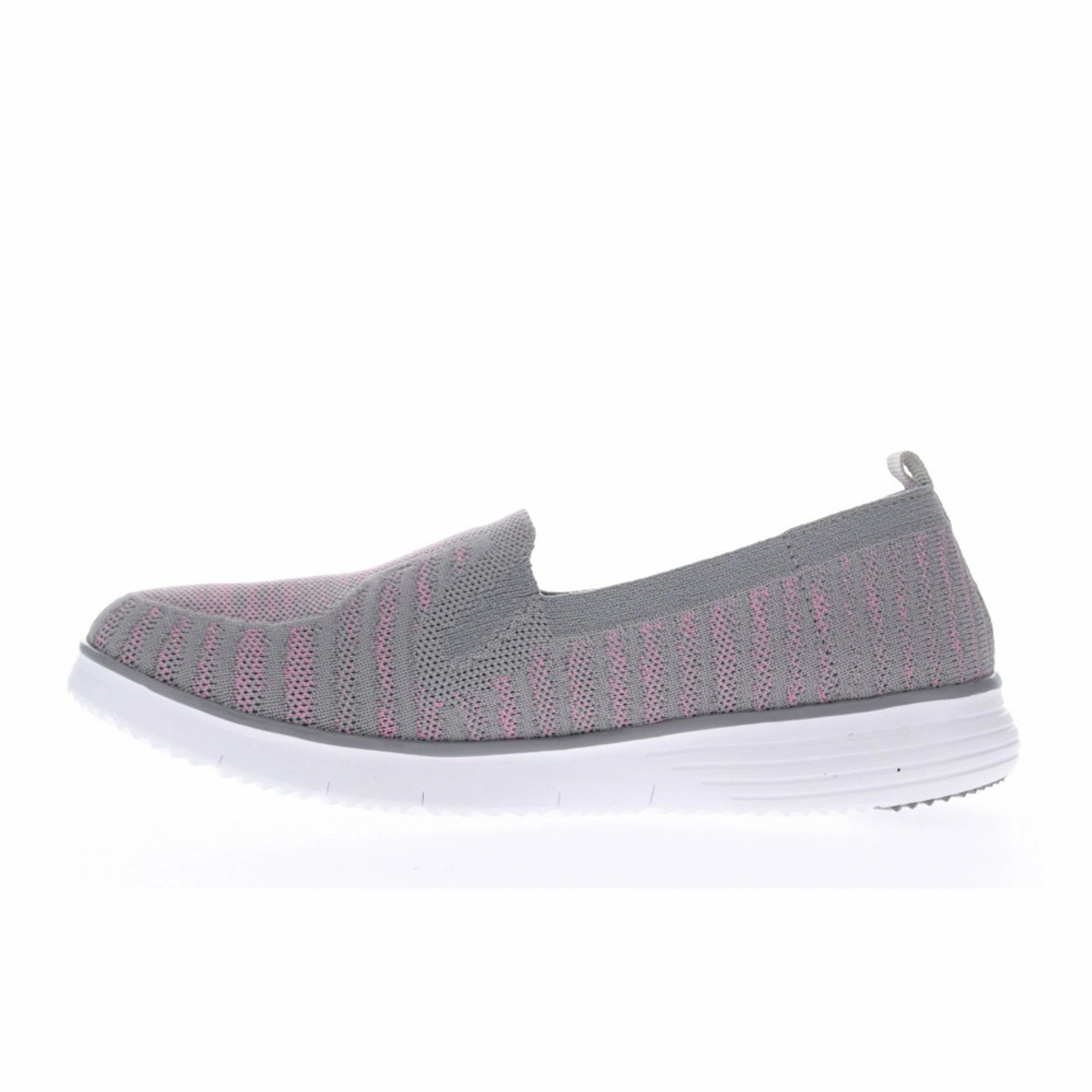 Feminine fit-and-flare silhouette Propet TravelFit Slip On (Women) - Grey/Pink