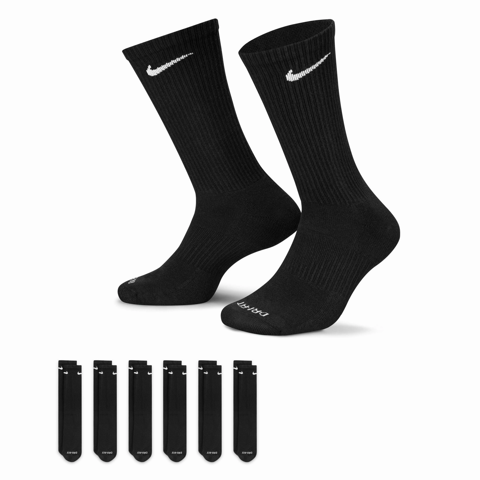 Clean Finish Heel Support Everyday Plus Cushioned Training Crew Socks (6 Pairs)
