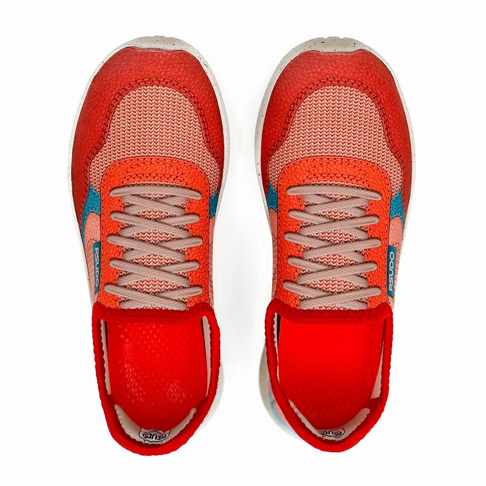 Psudo Court Sneaker (Women) - Red/Blue Flared shape Flattering and Effortless