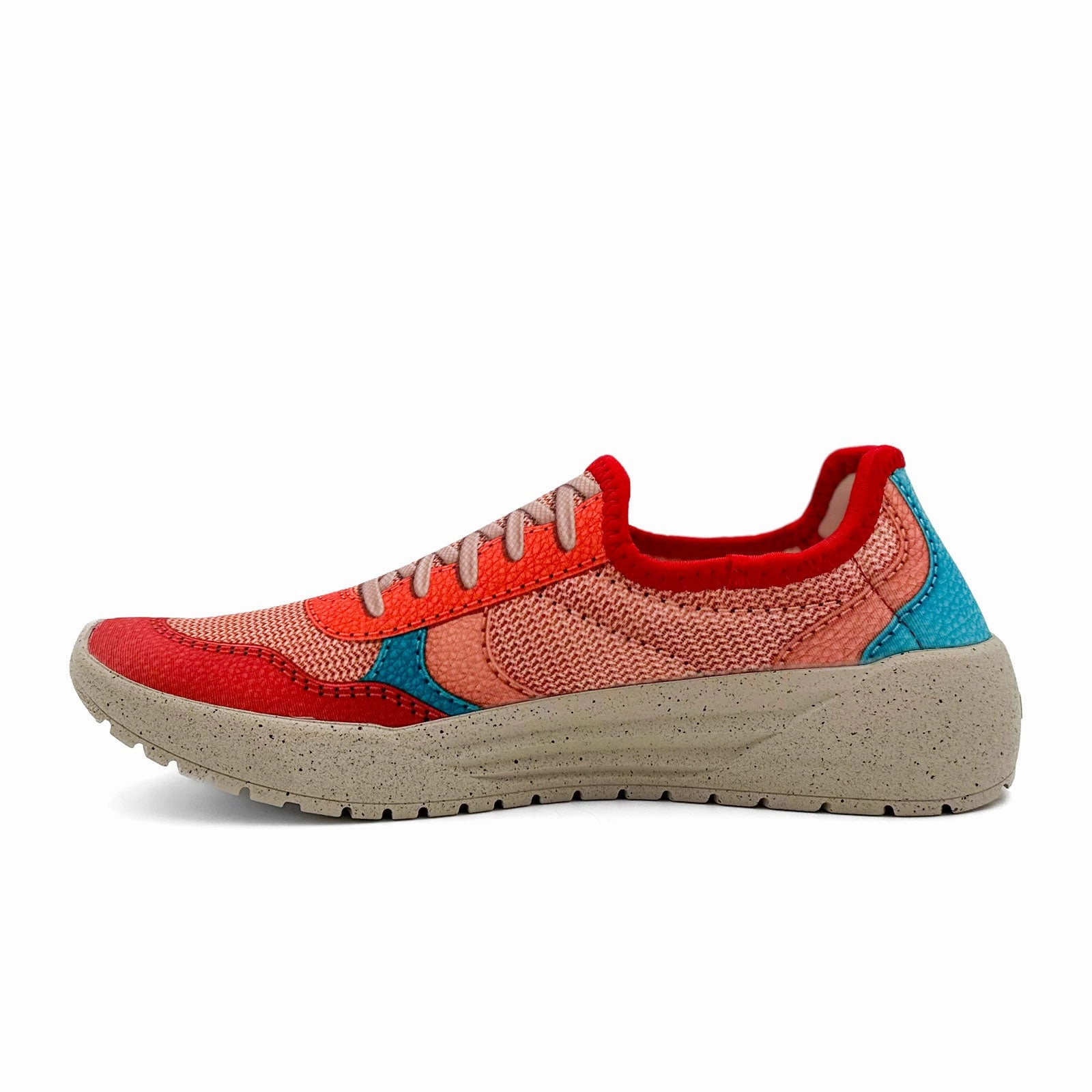 Psudo Court Sneaker (Women) - Red/Blue Mesh-Detail