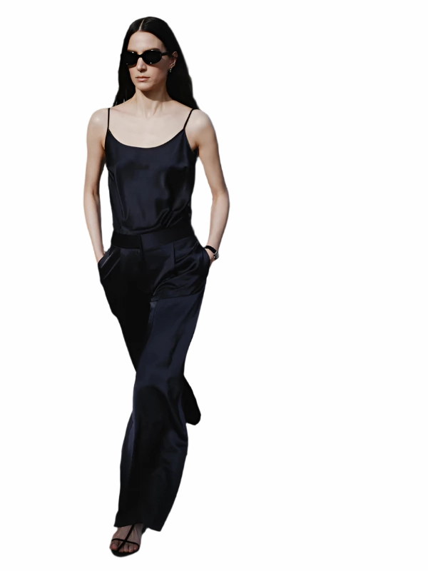 Neve Mid-Waisted Wideleg Trouser in Navy All-Weather Wear