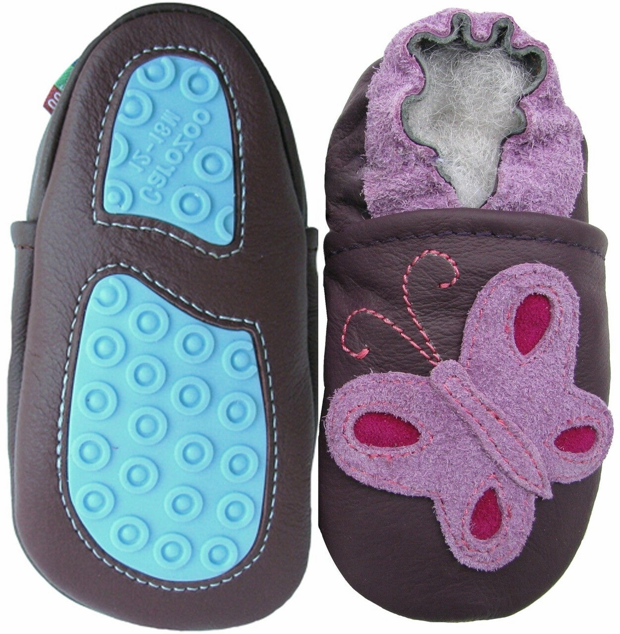 Waterproof Synthetic Upper purple butterfly flower Outdoor up to 4 Years Rubber sole Genuine leather Baby Kids Toddlers