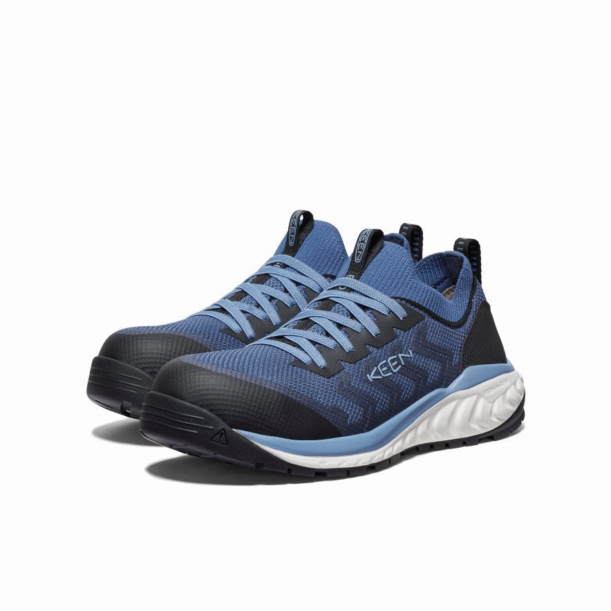 Laid Back Look Step Comfort Women's Arvada Shift ESD Work Sneaker (Carbon Toe)  |  Vintage Indigo/Faded Denim