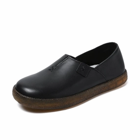 least travel Fresh materials Babakud Women Spring Retro Leather Slip-On Soft Sole Casual Shoes