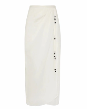 NonBindingEdges Art Mood Azura Midi Skirt in Ivory