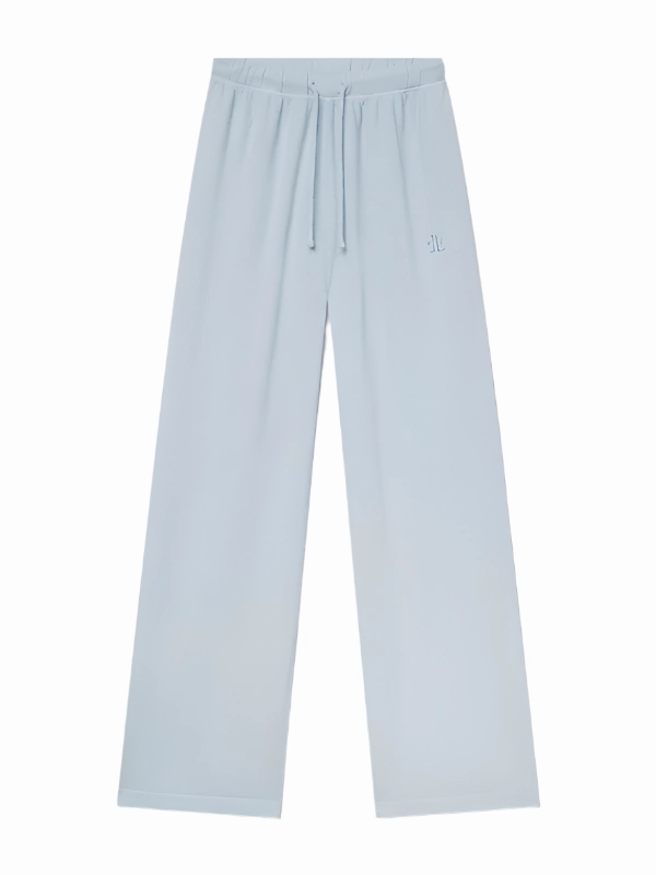 Comfort Wear Drawstring Wide Leg Sweatpant in Dusty Blue