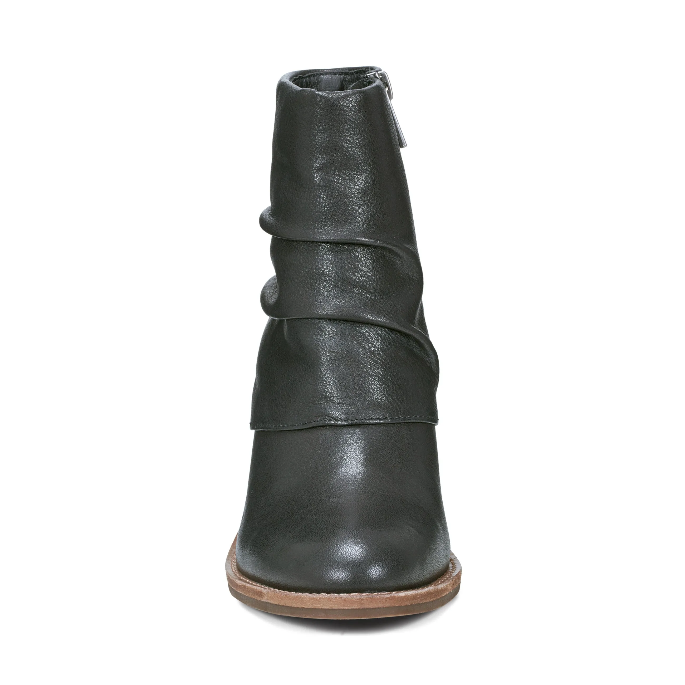 Slip Resistant Grooves Non Chafing Collar Savvy Block Heel Ruched Casual Booties