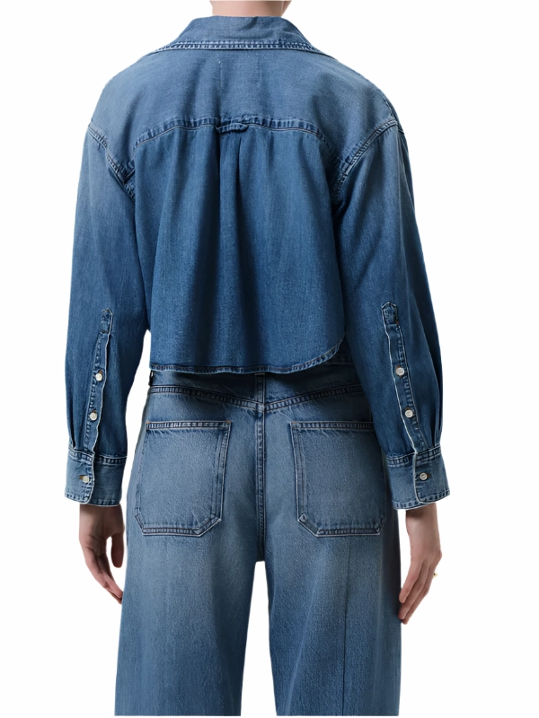 Ana Cropped Shirt in Somerset Fire Glow