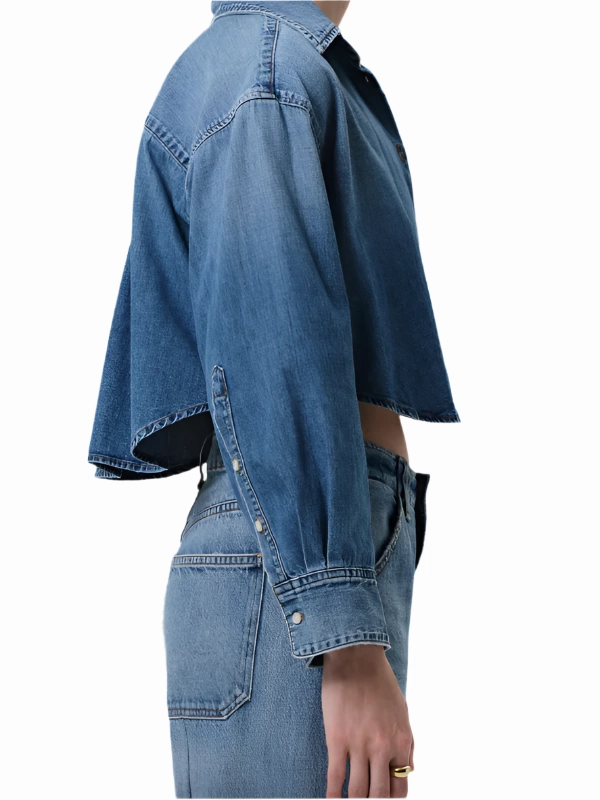 Ana Cropped Shirt in Somerset WeightlessLayeringPiece Glitter Glow