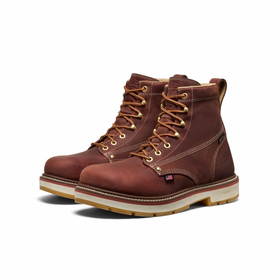 Men's Liberty 6" Waterproof 90?? Heel Boot (Carbon Toe)  |  Bombay Brown/Gum Maximum Comfort Rugged Walk
