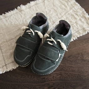 Babakud Women Winter Retro Suede Velcro Casual Shoes Enhanced Traction Pattern