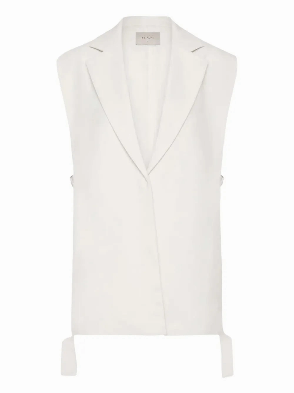 Relaxed Side Tie Vest in Off White Relaxed Fit Versatile Clothing