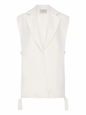 Relaxed Side Tie Vest in Off White Relaxed Fit Versatile Clothing