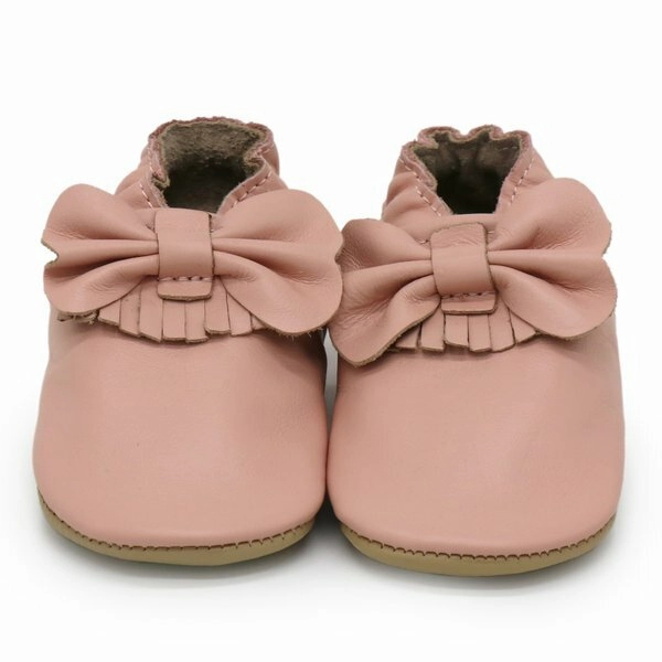 Bow Fringe Pink outdoor up to 4 Years Rubber sole Supportive grip Non Chafing Collar