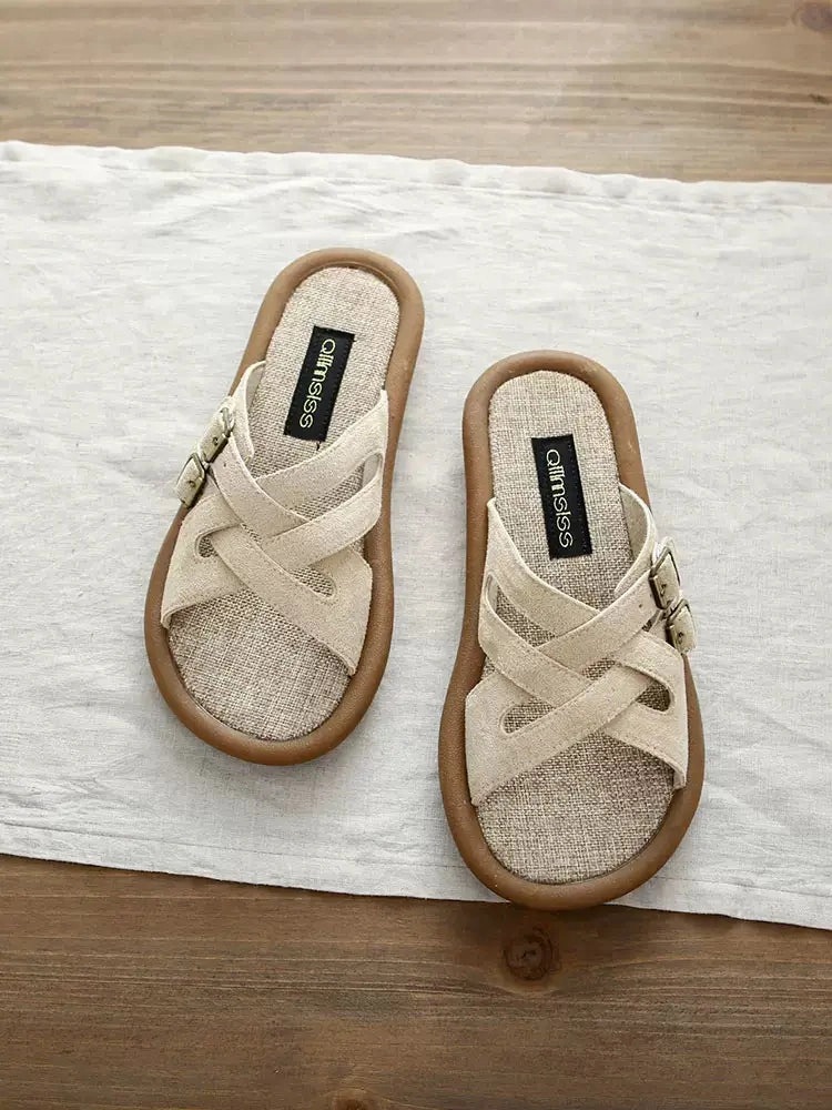 Hiking Boots Babakud Women Summer Soft Linen Slippers