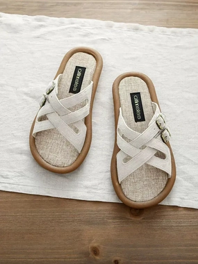 Babakud Women Summer Soft Linen Slippers Tensile Strength Reinforcement